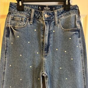 Hollister Women's Blue Jeans with Bling Accents